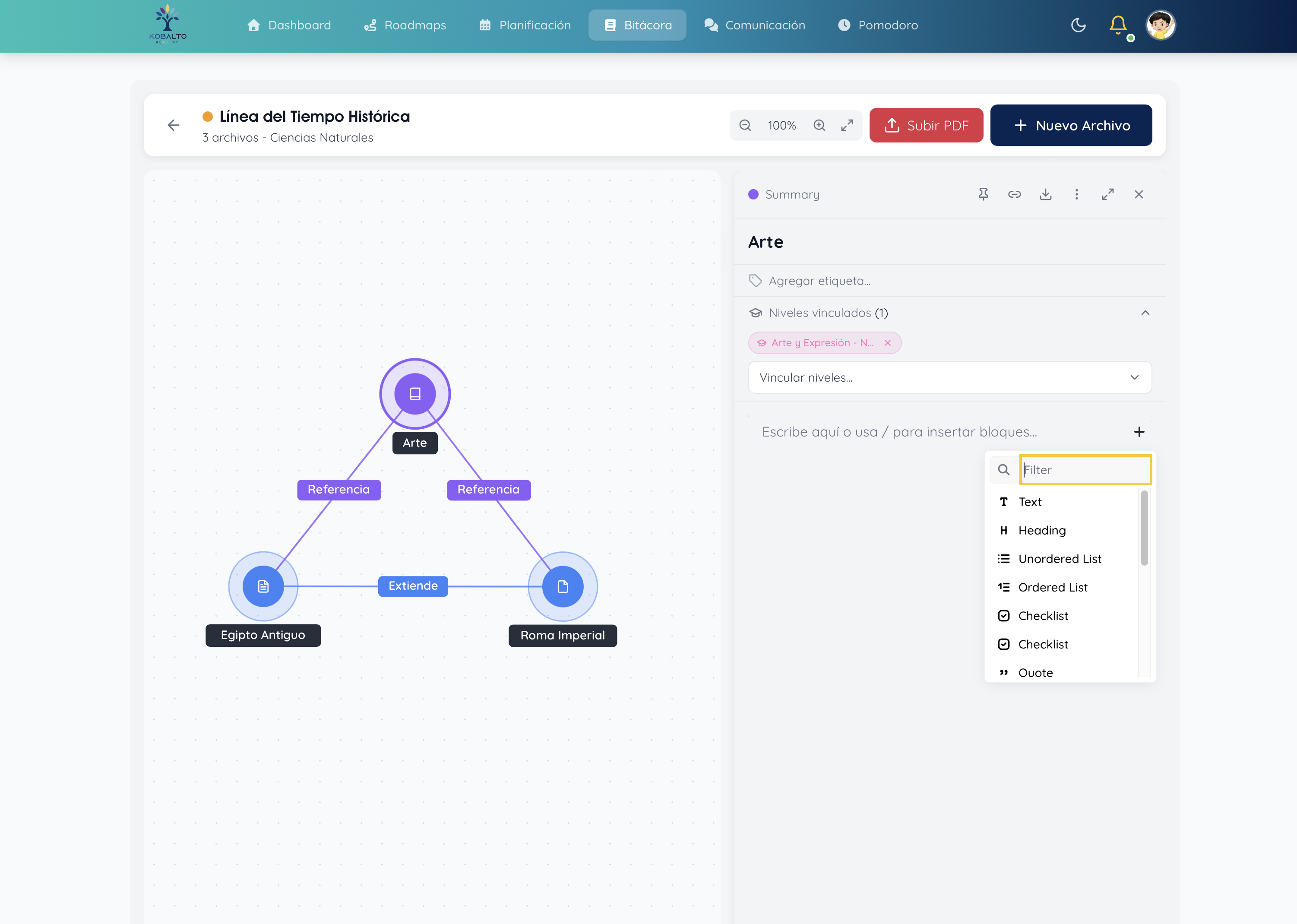 Cuaderno de Bitácora expandido
