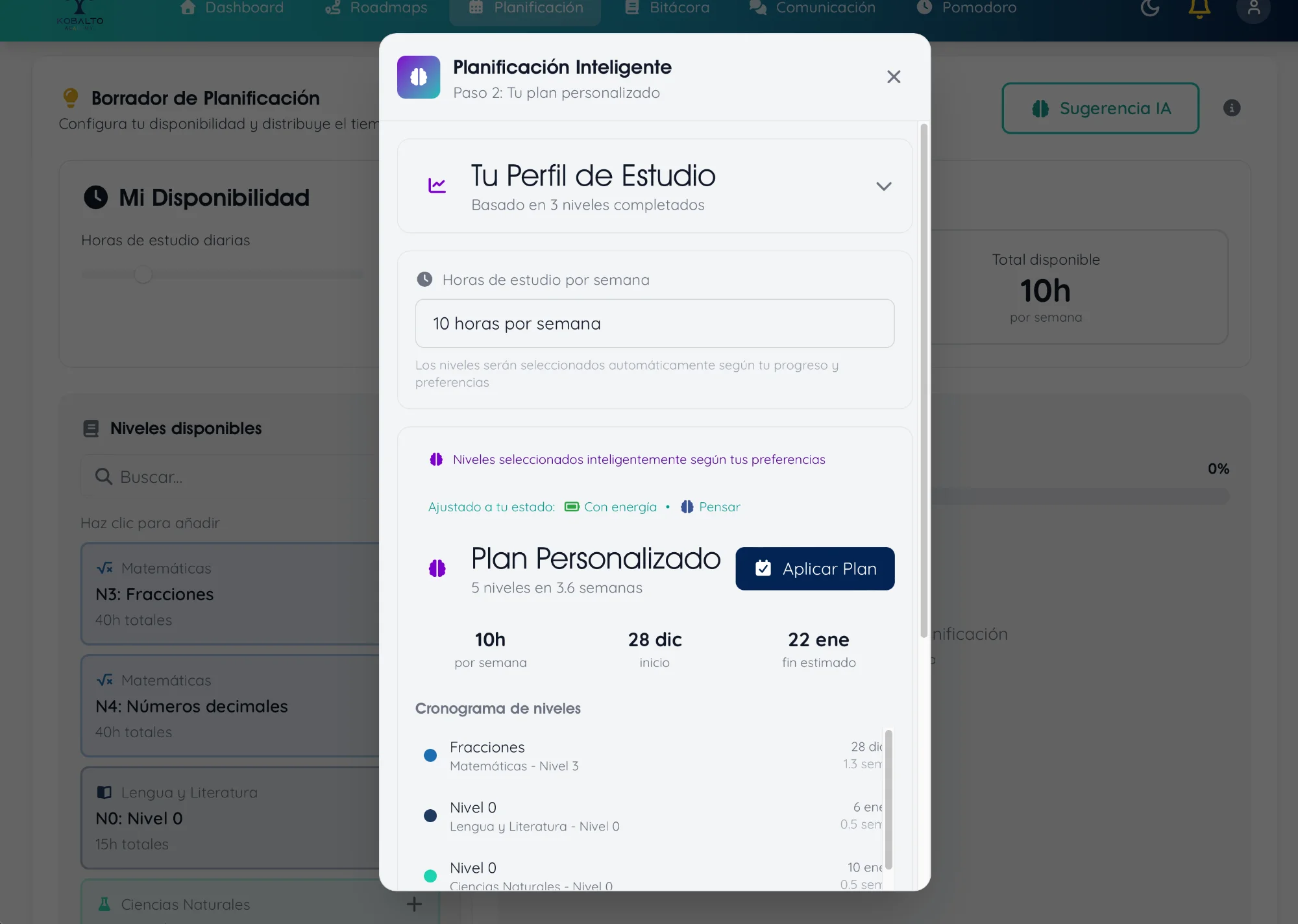 Planificador con IA expandido