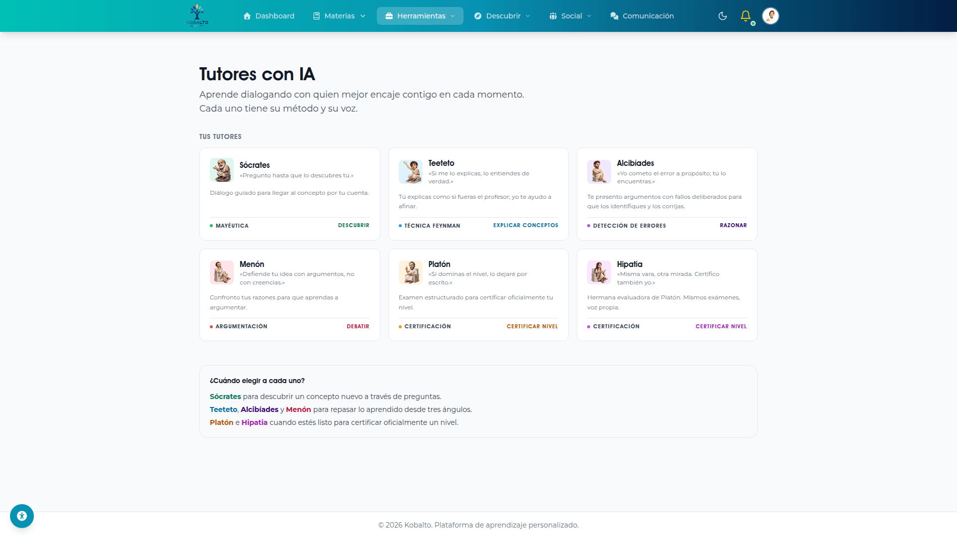 Hub de tutores con IA